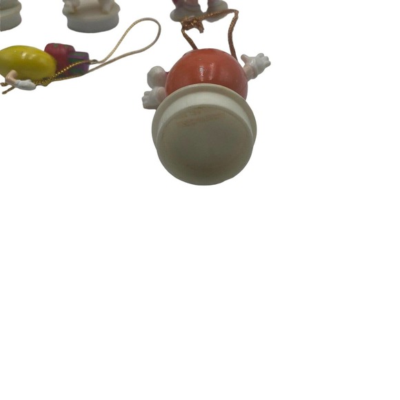 Vintage M&M Christmas Ornaments Toppers Lot Of 12 Mixed Red Green Yellow Brown - Picture 10 of 10